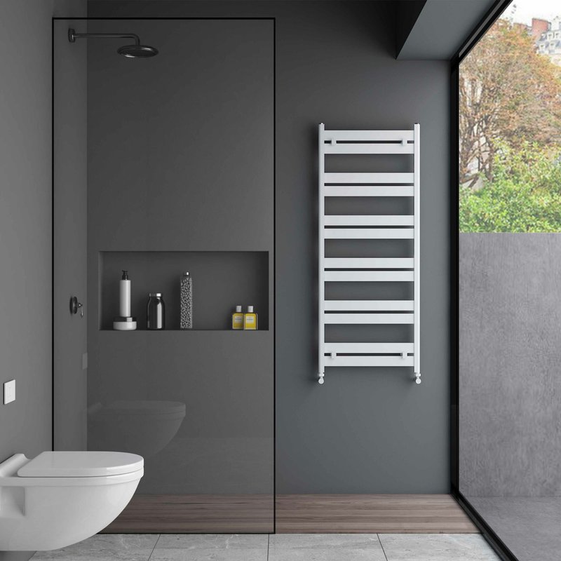 Carisa Ligne Sèche-Serviette - Eco-énergétique, Design Moderne, Blanc, 122,5 x 48 cm