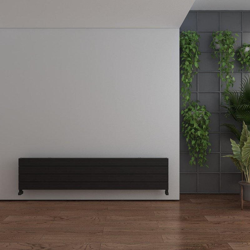 Carisa Monza XL Radiateur Horizontal Double - Eco-énergétique, Design Moderne, Noir, 37,5 x 180 cm