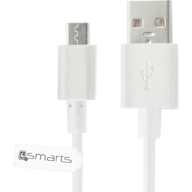 Cable blanc data et charge micro USB longueur 1m