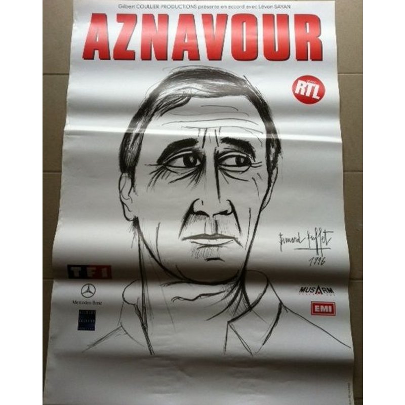 Charles Aznavour - Bernard Buffet - Affiche / Poster Envoi En Tube