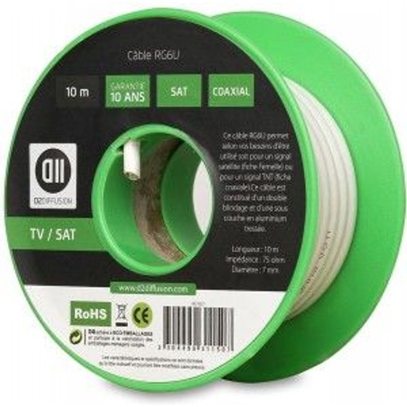 Bobine de câble 10m D2 Diffusion