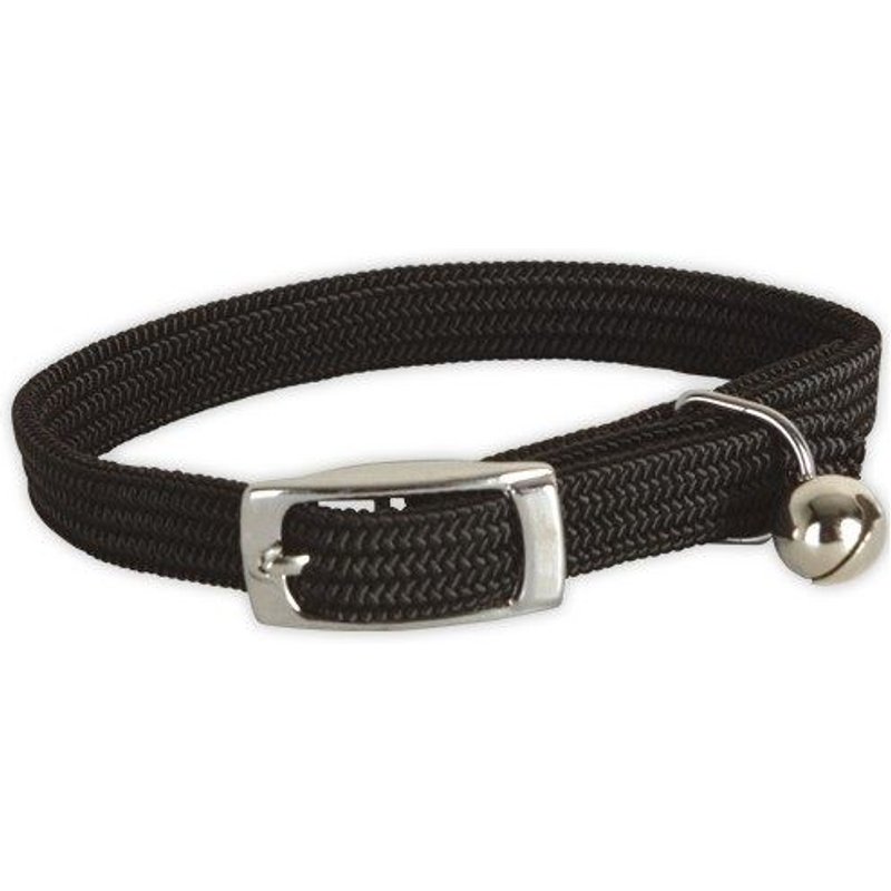 Collier Chat Elastique Noir Chrome 28cm