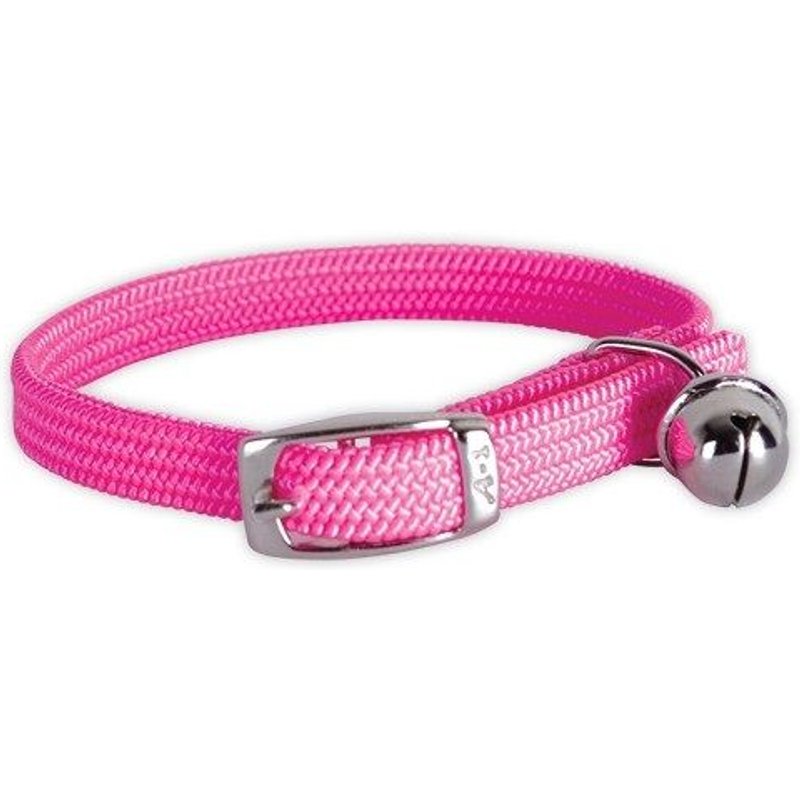 Collier Chat Elastique Rose Chrome 28cm