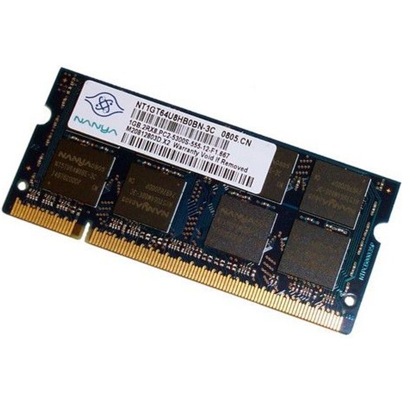 RAM PC Portable SODIMM Nanya NT1GT64U8HB0BN-3C DDR2 667Mhz 1Go PC2-5300S CL5