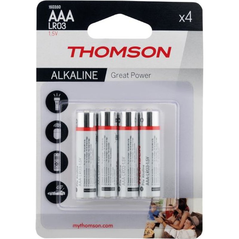 BLISTER 4 PILES LR03 ALCALINES AAA HIGH ENERGY THOMSON