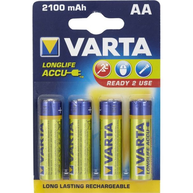 BLISTER 4 PILES LR06 AA NiMh RECHARGEABLES 2100mAh