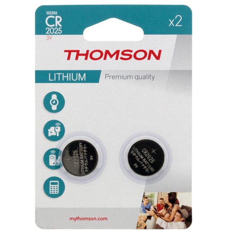 PILE BOUTON LITHIUM CR2025 3V Blister de 2 piles