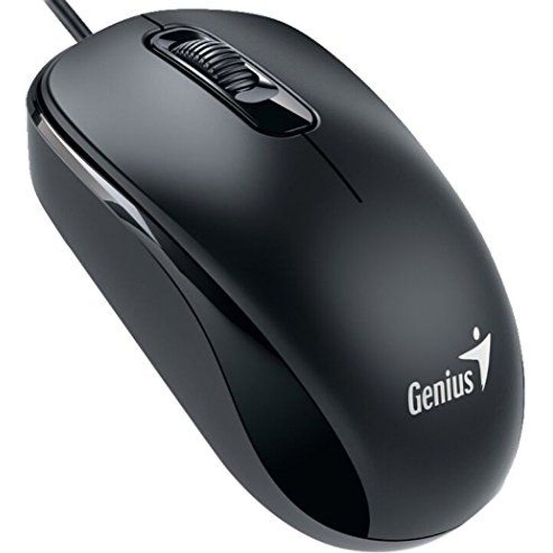 Genius DX-110 - Souris - droitiers et gauchers - optique - 3 boutons - filaire - USB - noir