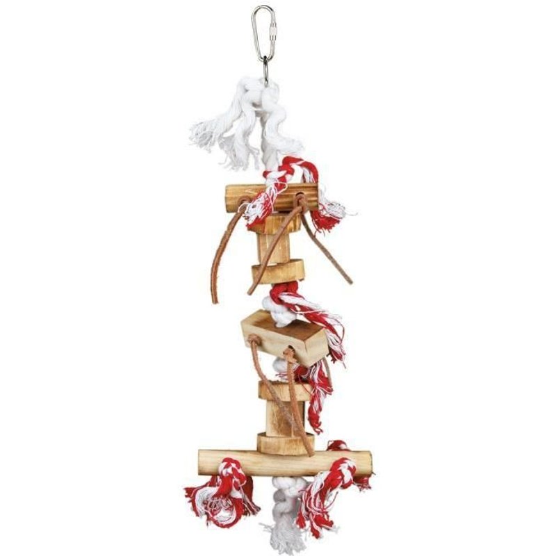 Trixie Jouet En Bois 35cm - Marron Et Rouge - Pour Oiseau