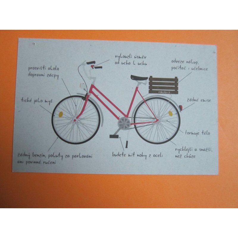 Carte Postale : Le Vélo À Prague, Transport Rapide Et Confortable Dans La Ville, Rekola (Traces D'épingles)