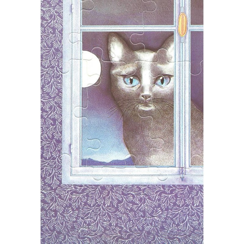 Carte Postale " Puzzle " ( 9 Pièces ) : " Nuit Du Magicien " ( Martine Pellissier - Chat - Éditions Promographique, Paris )