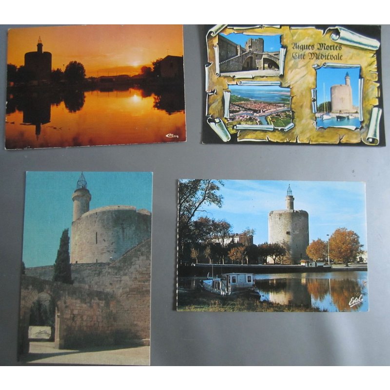 Lot De 4 Cartes Postales De Aigues Mortes (Avec Correspondance-2 Sont Affranchies)