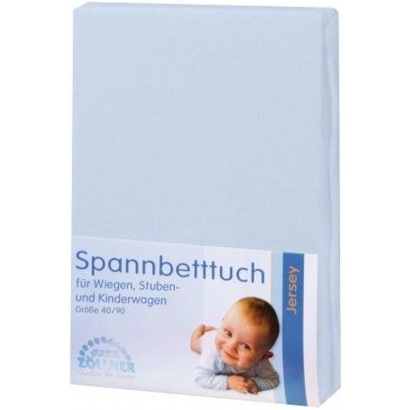 Zöllner Spannbetttuch Jersey Hellblau 90x40cm