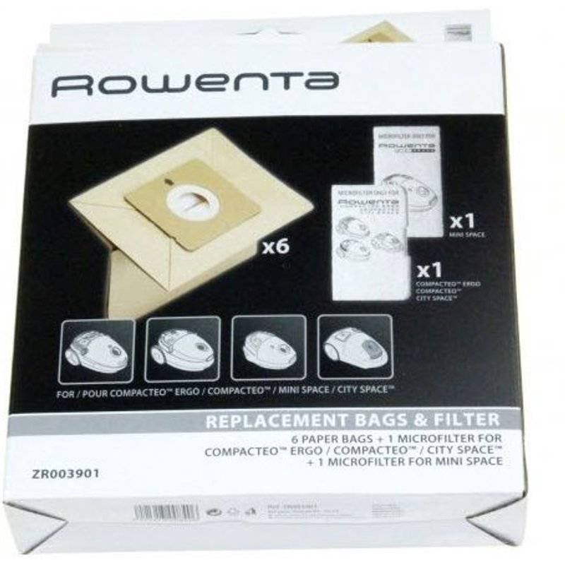 Rowenta. Sac X 6 Filtre X 2 Compacteo. Ref: Zr003901