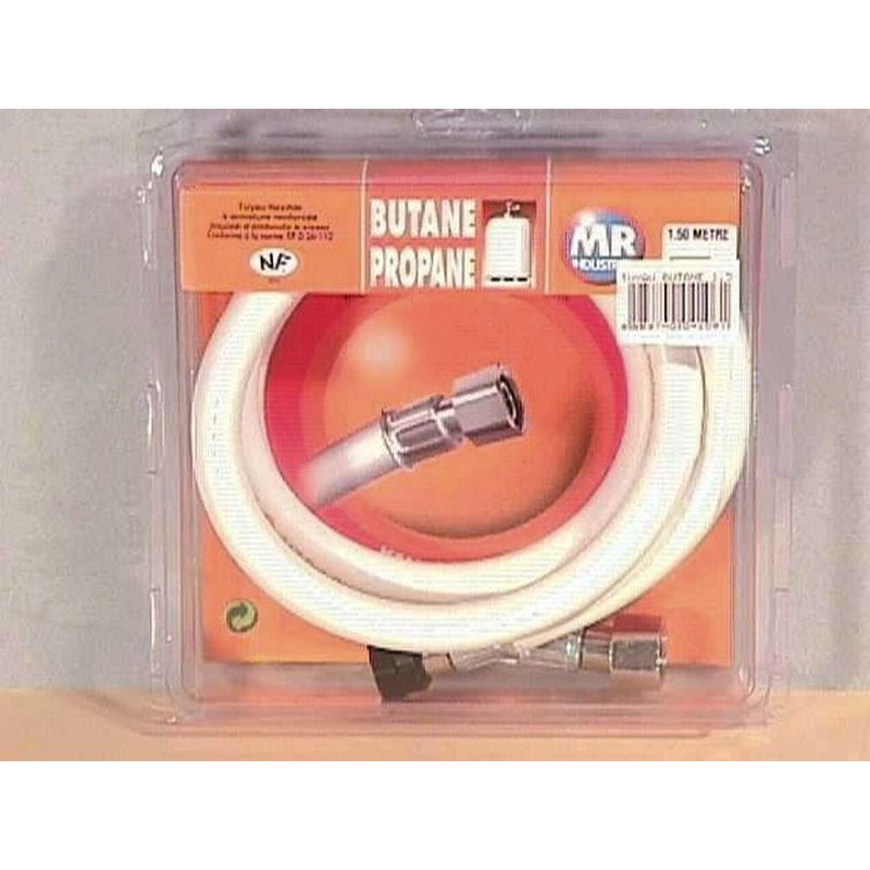 Tuyau Gaz Butane/Propane à visser 1,5m/10ans Cuisinière/plaque Universel Whirlpool (481981729052)