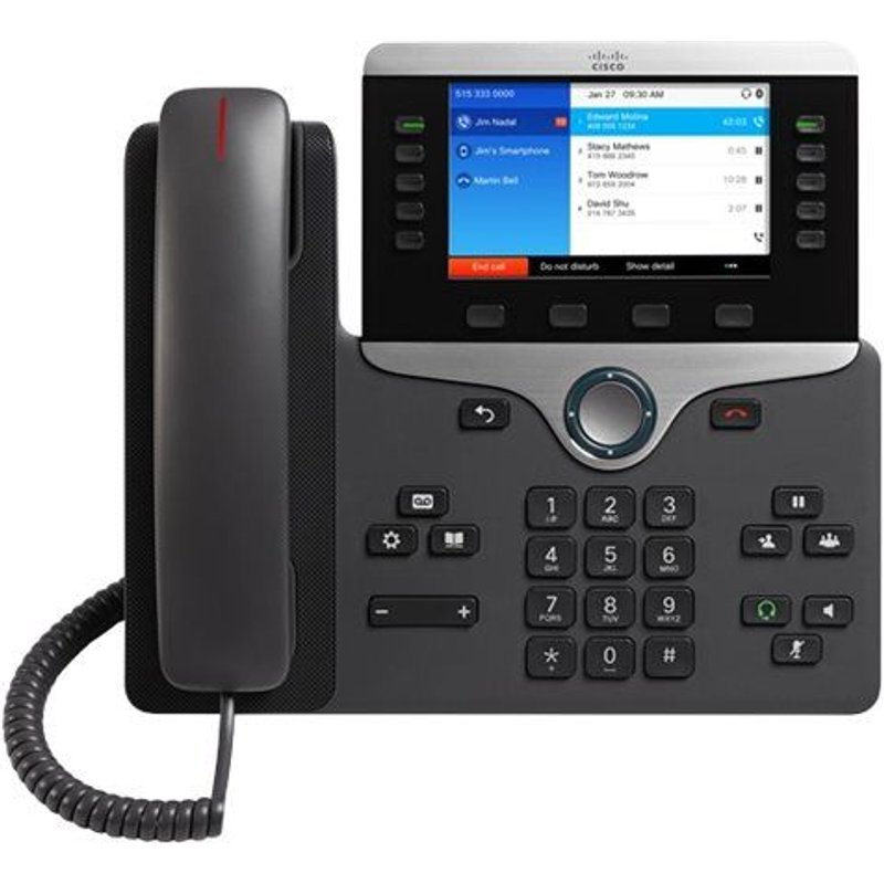Cisco IP Phone 8851 - Téléphone VoIP - SIP, RTCP, RTP, SRTP, SDP - 5 lignes - Charbon