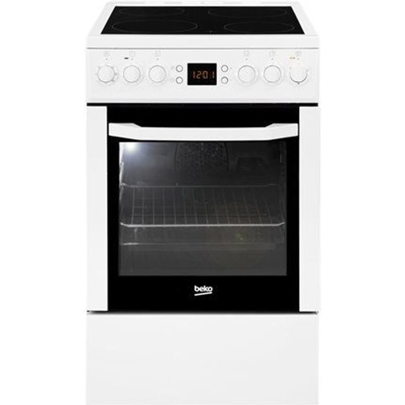 Beko CSE57302GW - Cuisinière - pose libre - largeur : 50 cm - profondeur : 60 cm - hauteur : 85 cm - avec système auto-nettoyant - classe A - blanc