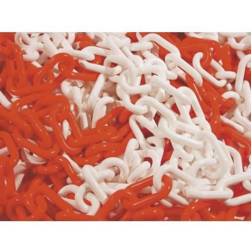 Chaine de signalisation en plastique rouge/blanc - 10 mm NOVAP
