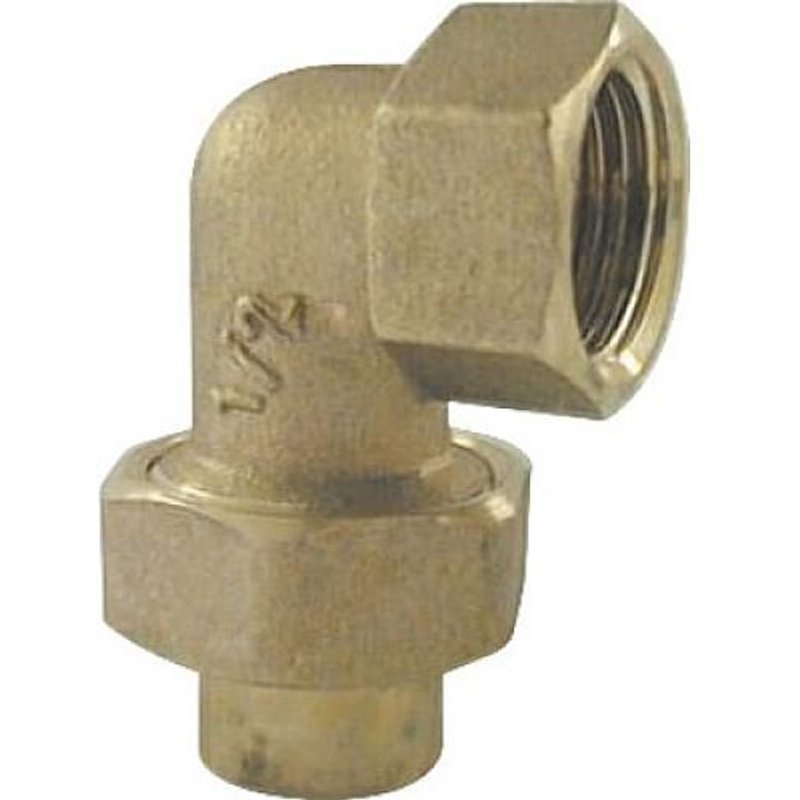 Coude union 3 pièces femelle à joint sphéro-conique 15/21 - diamètre 16 ANQUIER