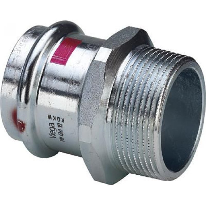 Mamelon électrozingué femelle diamètre 54 à sertir fileté mâle 50/60 VIEGA