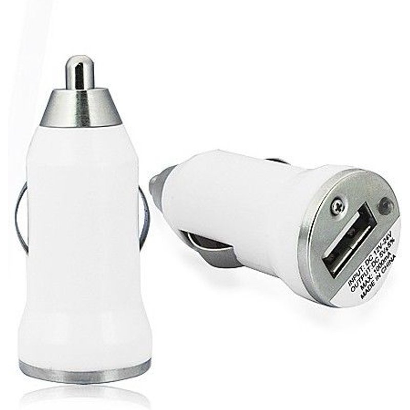 Apple Iphone 5c (8 Go) : Chargeur Voiture Adaptateur Allume Cigare Usb Blanc Pour Apple Iphone 5c (8 Go) Newc®