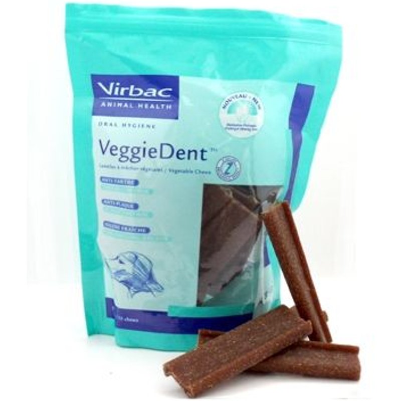 Lamelles Dentaires Anti-Plaque Veggiedent Virbac Chiens < 10 Kg - S - 15 Lamelles