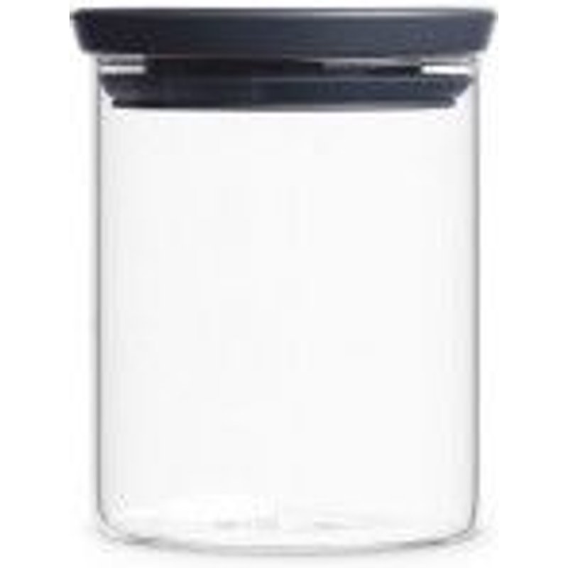 Brabantia Bocal en verre empilable, 0.6 litre - Dark grey