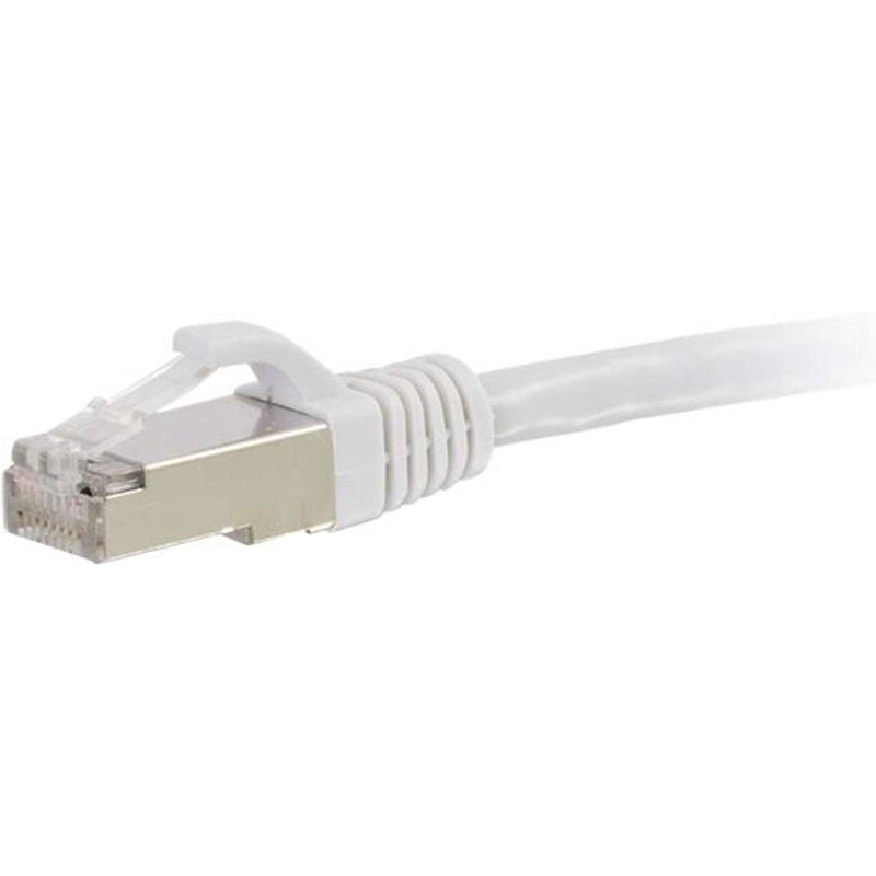 C2G Cat5e Booted Shielded (STP) Network Patch Cable - Cordon de raccordement - RJ-45 (M) pour RJ-45 (M) - 10 m - STP - CAT 5e - moulé - blanc
