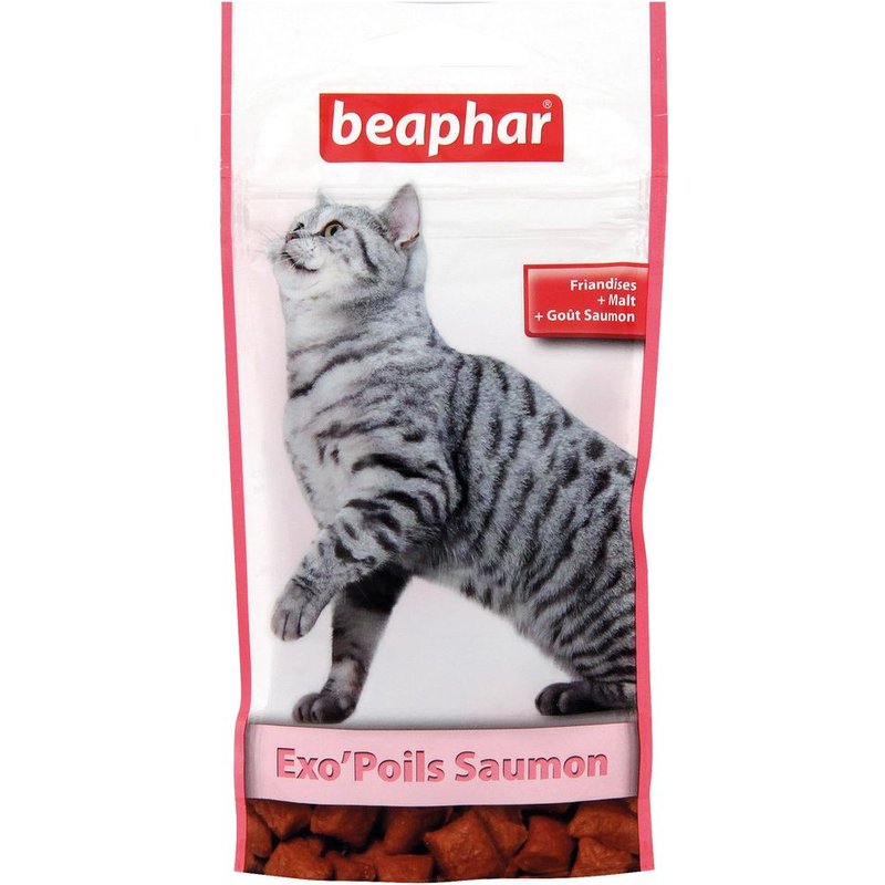 Beaphar -Friandises "Exo'poils" Au Malt, Pour L'expulsion Des Boules De Poils - Gout Saumon - 35 G