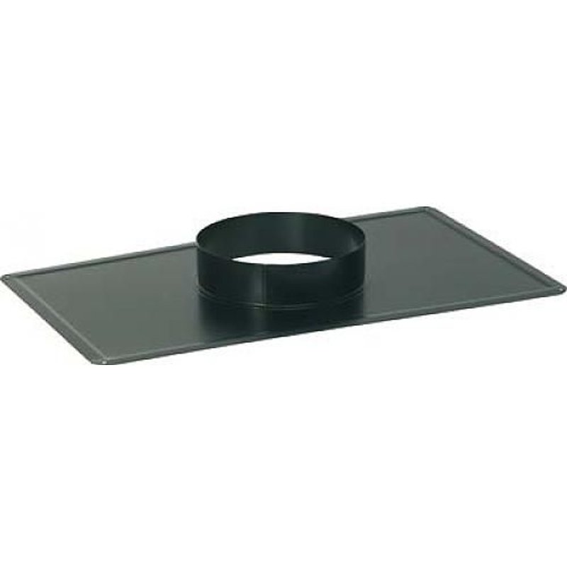 Plaque de propreté inox émail noir mat 400x400 mm - diamètre 125 mm TEN