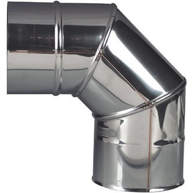 Coude inox à 90° - simple paroi - secteurs lisses - diamètre 125 mm TEN