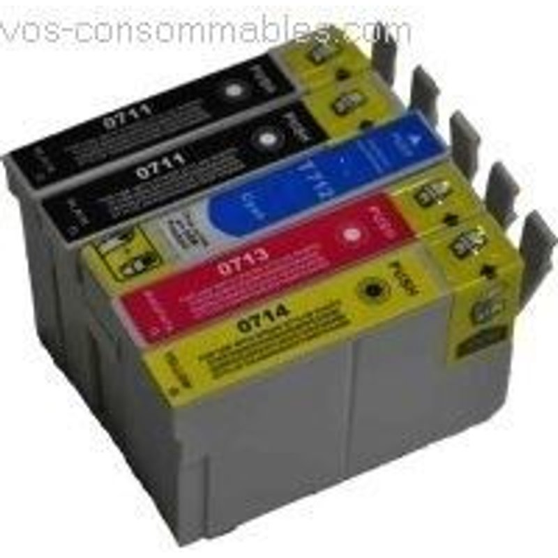 5 cartouches compatibles T0715 pour EPSON Stylus SX400