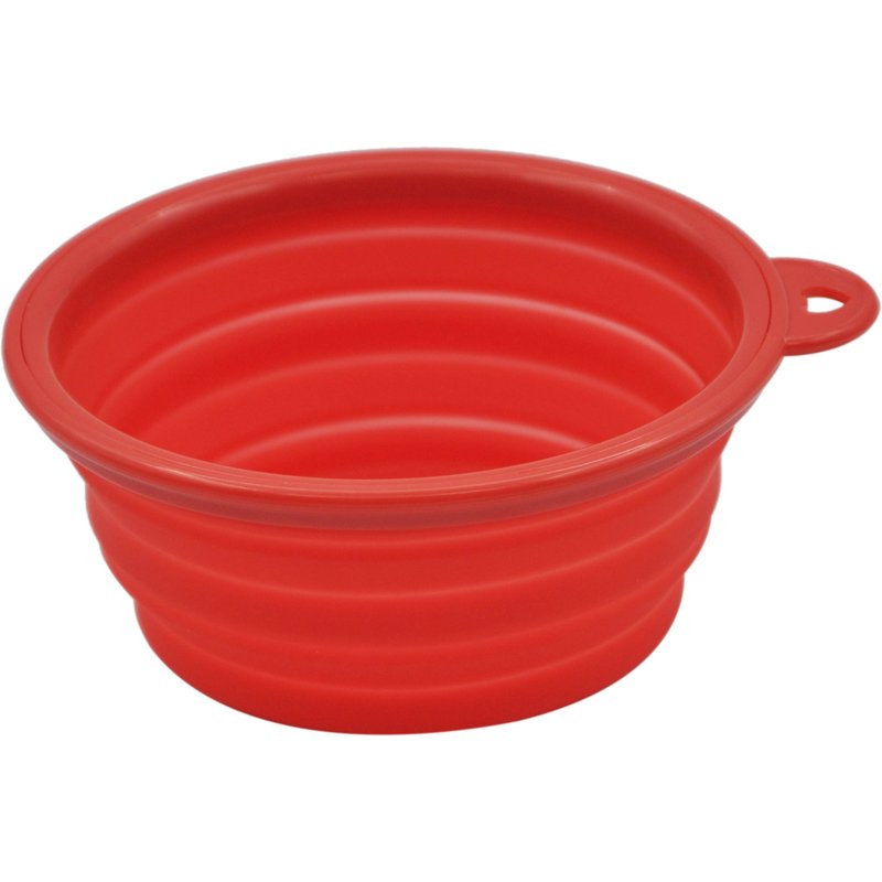 Pet Cuisine Gamelle Pliable En Silicone D'eau Et De Nourriture Pour Voyage Et Extérieur Rouge