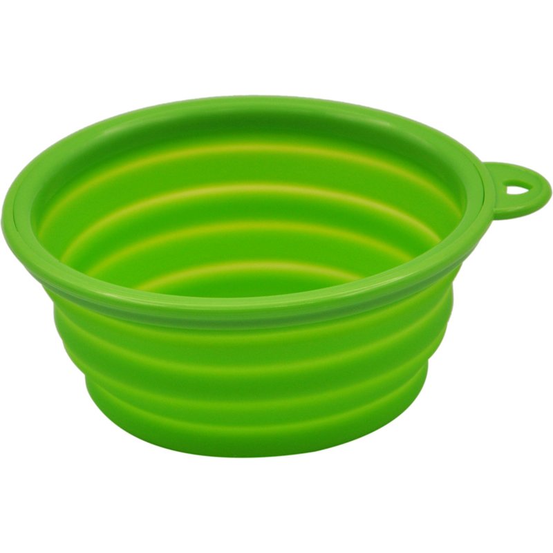 Pet Cuisine Gamelle Pliable En Silicone D'eau Et De Nourriture Pour Voyage Et Extérieur Vert