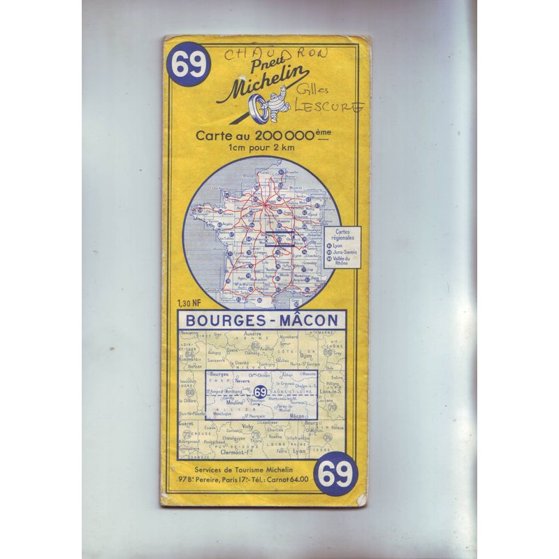 Carte Michelin Bourges Macon