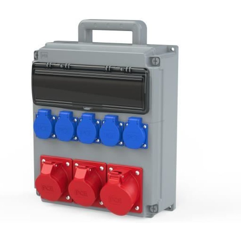 Coffret de chantier atelier portable avec poignée OPOLE 32/5 2*16/5 5*230V SCHUKO IP54 PCE