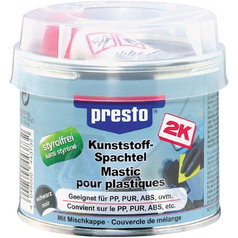 Mastic pour plastique Presto - Bi-composant - 250 g