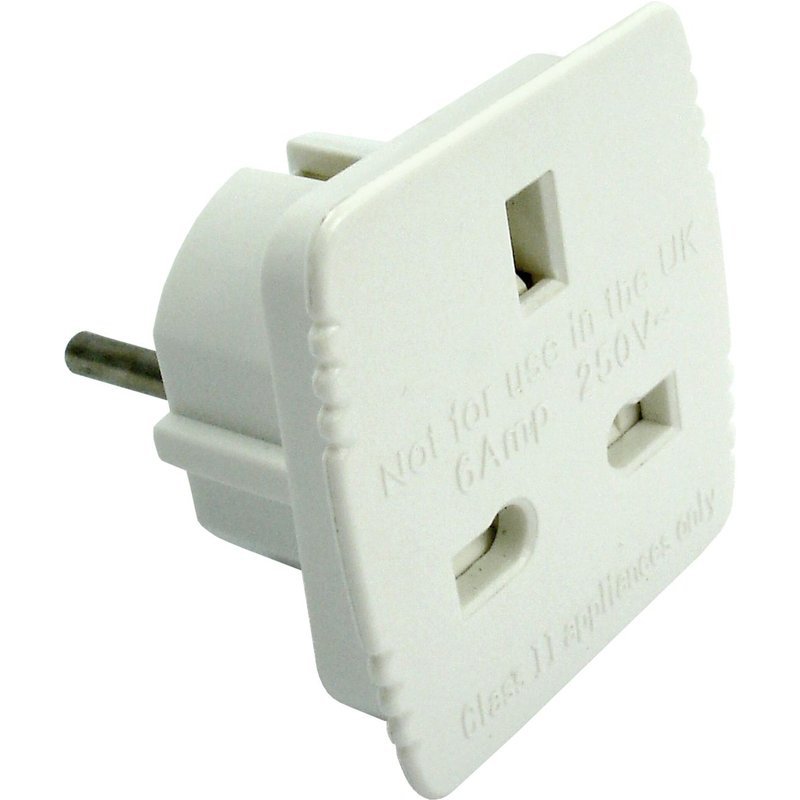 Adaptateur M France 16A en F UK Blanc avec sécurité