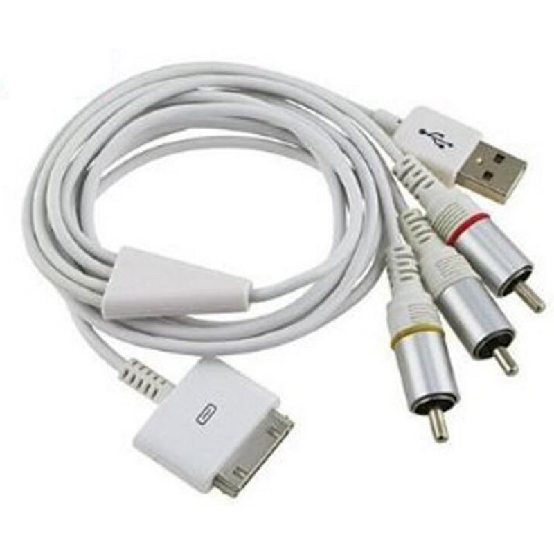 AV Composite à la télévision par câble RCA + USB Chargeur pour iPad2 / iPad3, iPhone 4 / 4S, 3GS, iPod, Touch, Firmware iOS 5