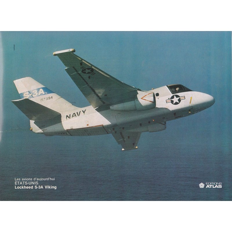 Les Avions D'aujourd'hui, Etats Unis : Loockeed S-3 A Viking (Photo 23 X 29,5 Cm)