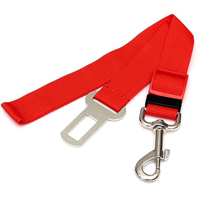 Réglable Ceinture Sangle Harnais De Sécurité Pr Chien Chat Animaux Voiture Neuf Rouge