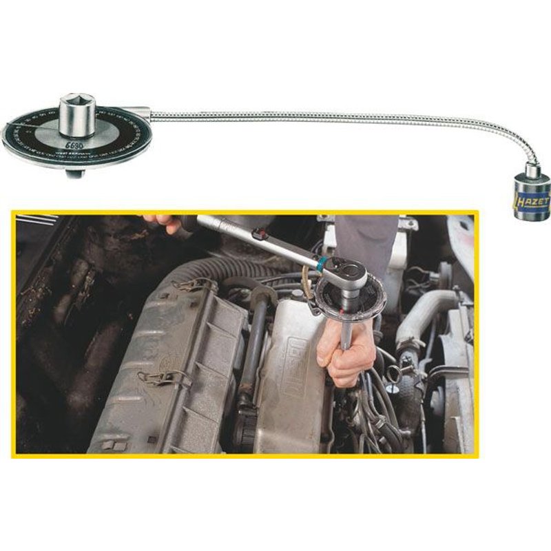 Hazet Clé de contrôle angulaire - Carré creux 12,5 mm (1/2 pouce) - Carré massif 12,5 mm (1/2 pouce) - 6690