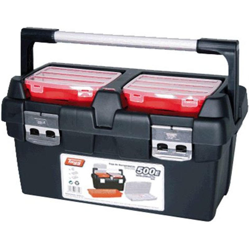 Boîte à outils avec 2 casiers et poignée 60 cm