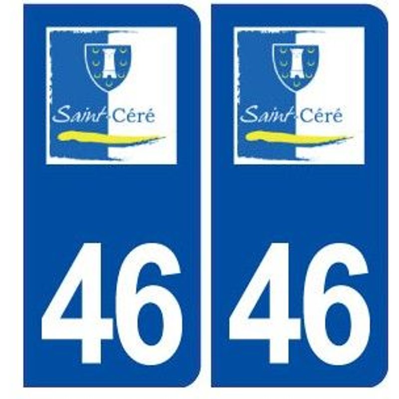 46 Saint Céré Logo Autocollant Plaque Stickers Ville - Couleur : Droits - Angles : Droits