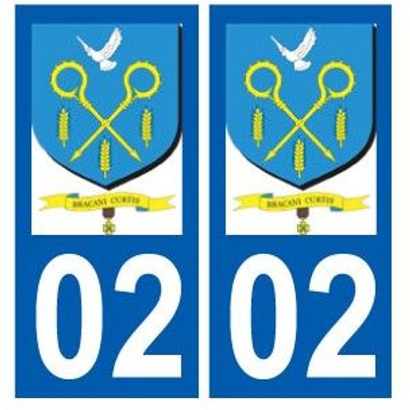 02 Brancourt-Le-Grand Logo Ville Autocollant Plaque Sticker - Couleur : Droits - Angles : Droits