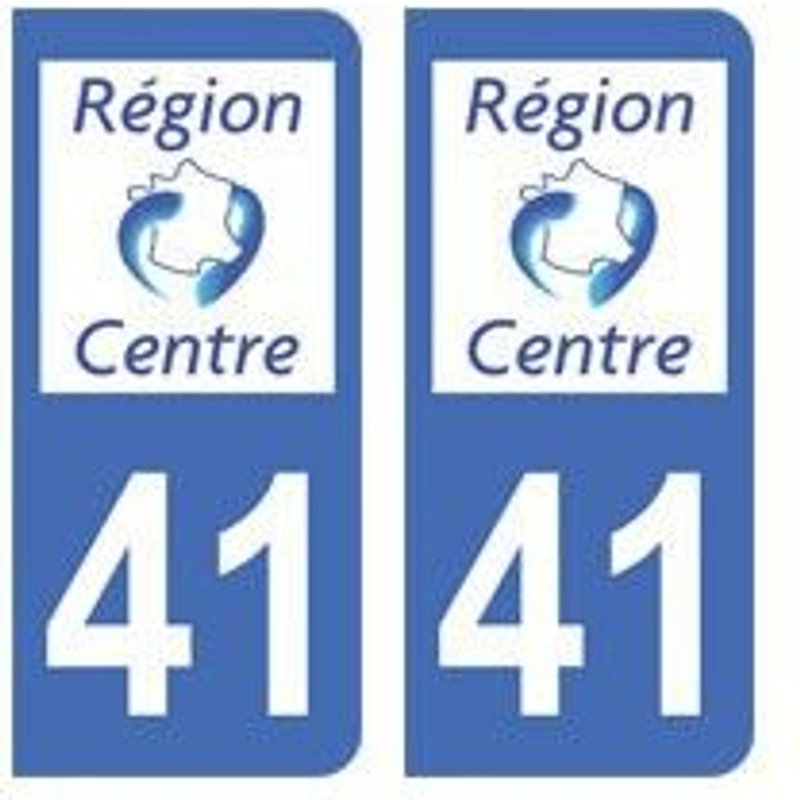 41 Loir Et Cher Autocollant Plaque - Couleur : Droits - Angles : Droits