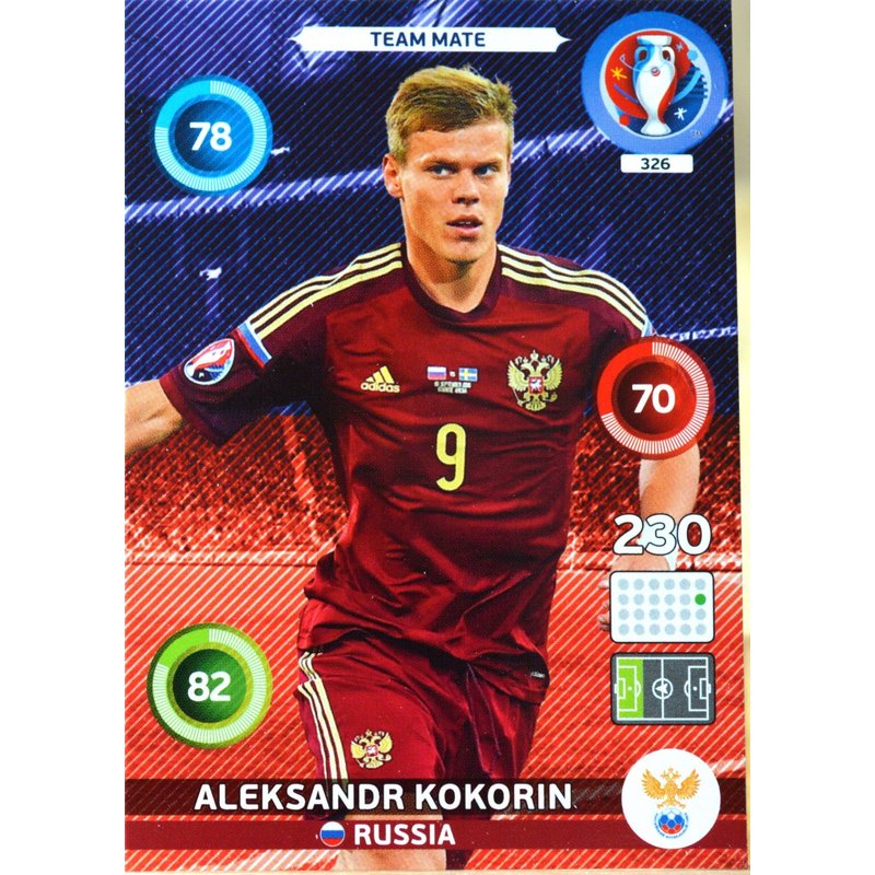 Carte Panini Xl Adrenalyn Euro 2016 326/459 Team Mate Russia Aleksandr Kokorin Neuf Fr