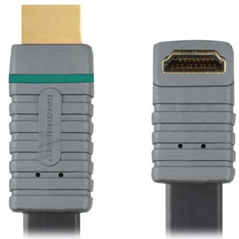 Bandridge Blue Flat High Speed HDMI 270 Angle - Câble HDMI - HDMI (M) pour HDMI (M) - 2 m - blindé - connecteur à 270°