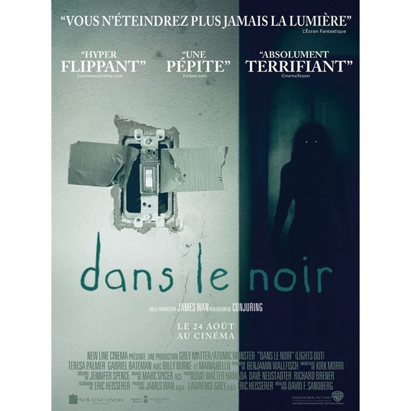 Dans Le Noir / Lights Out - Affiche Originale De Cinéma - Format 40x60 Cm - Un Film De David F. Sandberg Avec Teresa Palmer, Maria Bello, Billy Burke, Alexander Dipersia - Année 2016