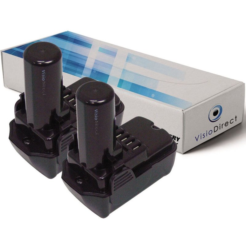 Lot de 2 batteries pour Hitachi UB 10DL lampe torche 1500mAh 10.8V - Visiodirect -